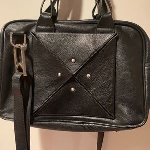 Allibelle leather convertible shoulder strap/satch